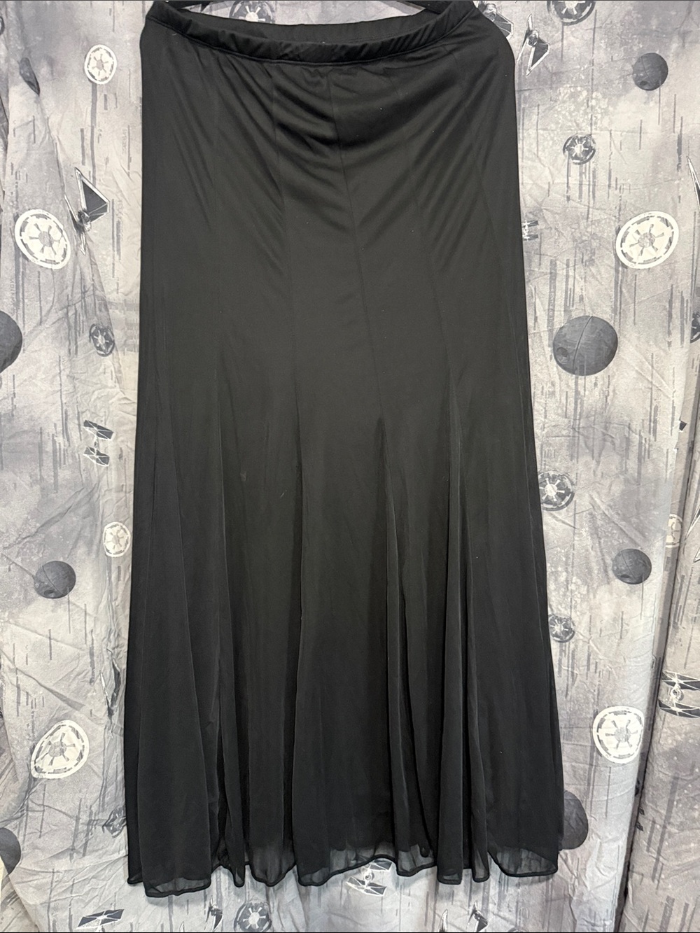 ONYX NITE 90s Y2K MESH MORTICIA STYLE MAXI SKIRT SZ L